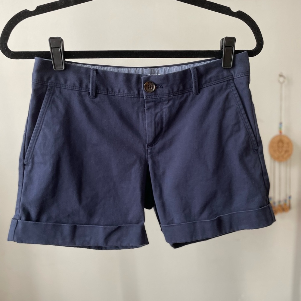 Banana Republic Blue Chino Shorts with Folded Hem- Size 0